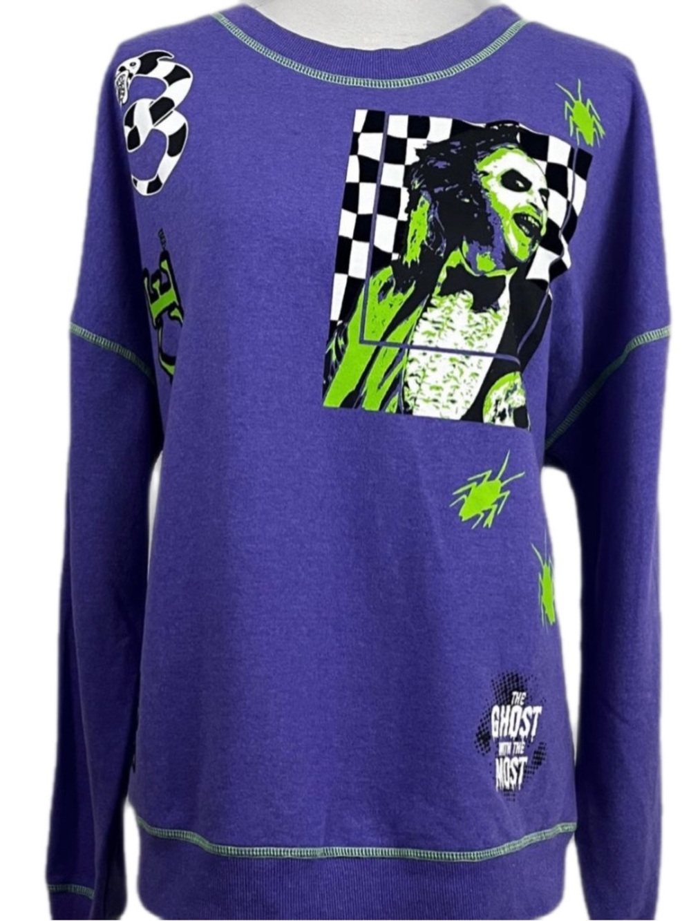 Beetlejuice Women’s Purple Crewneck Sweatshirt Sz XL